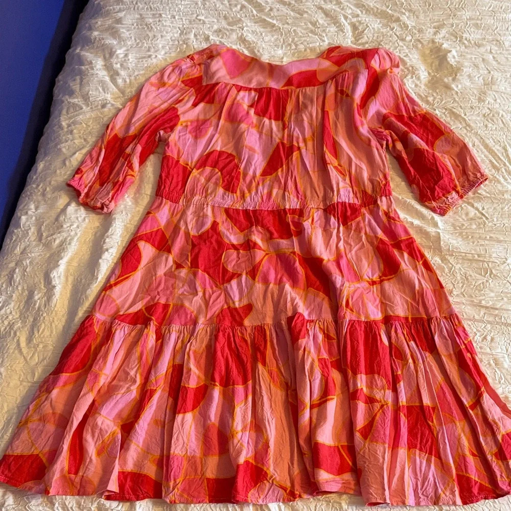 Petal & Pup Vibrant Pink and Red Dress - Picture 3 of 3